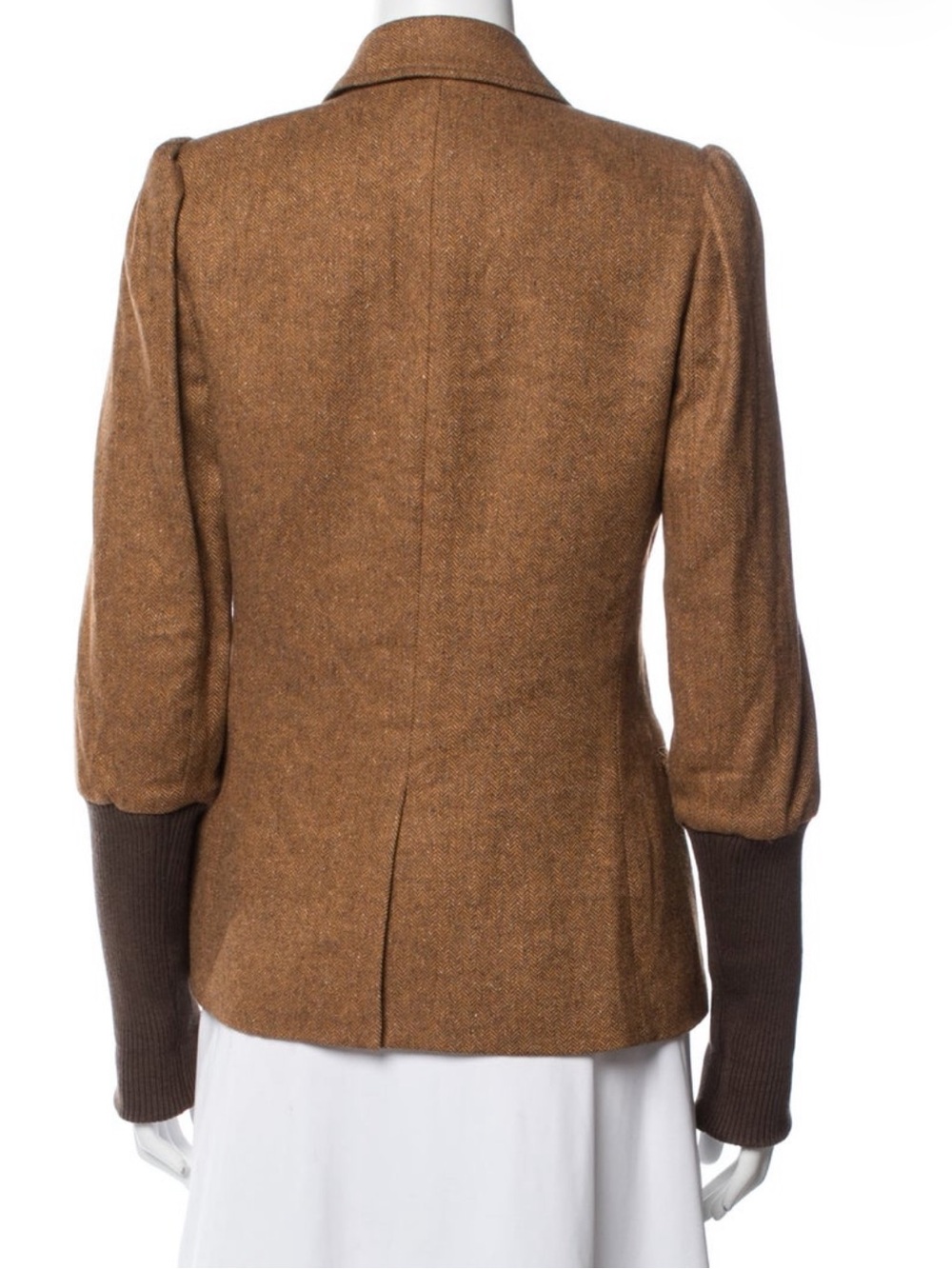 $798 Veronica Beard Bayard Dickey Jacket colorblock Herringbone Camel brown sz 6 - Picture 8 of 16